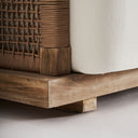 Sofá de madera de teca reciclada y polipropileno reciclado en color marrón – detalle
