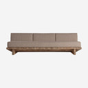 Sofá de madera de teca reciclada y polipropileno reciclado sin brazos – Marrón natural / 265 x 101 x 80 cm