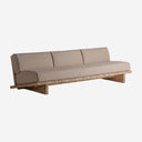 Sofá de madera de teca reciclada y polipropileno reciclado sin brazos – Marrón natural / 265 x 101 x 80 cm