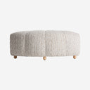 Sofá modular de madera de pino y poliéster en color marrón claro natural – Reposapiés / 82 x 82 x 43 cm
