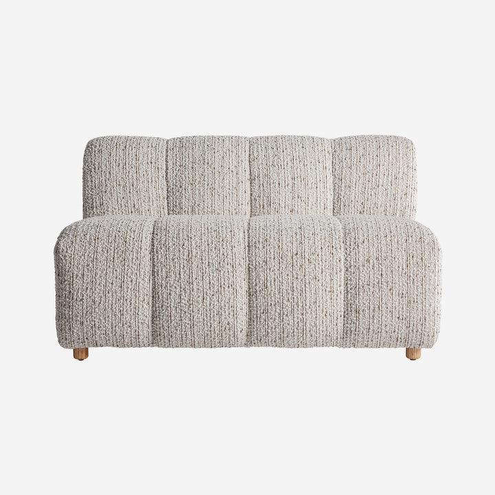Sofá modular de madera de pino y poliéster en color marrón claro natural