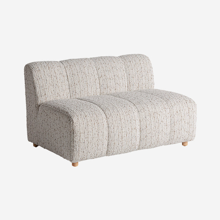 Sofá modular de madera de pino y poliéster en color marrón claro natural