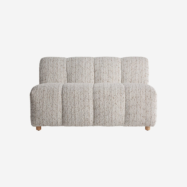Sofá modular de madera de pino y poliéster en color marrón claro natural