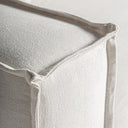 Sofá modular tapizado en lino en color blanco de estilo colonial 110 x 85 cm – Diseño 2 – detalle