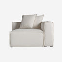 Sofá modular tapizado en lino en color blanco de estilo colonial 110 x 85 cm