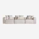 Sofá modular tapizado en lino en color blanco de inspiración art déco 110 x 85 cm