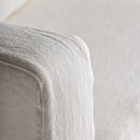 Sofá modular tapizado en lino en color blanco de inspiración art déco – Diseño 2 / Esquinero / 103 x 100 x 84 cm – detalle