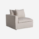 Sofá modular tapizado en lino en color blanco roto – Diseño 2 / Esquinero / 103 x 100 x 84 cm
