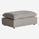 Sofá modular tapizado en lino en color gris – Reposapiés / 112 x 80 x 46 cm