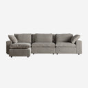 Sofá modular tapizado en lino en color gris
