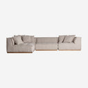Sofá modular tapizado en poliéster de inspiración art déco