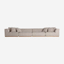 Sofá modular tapizado en poliéster de inspiración art déco