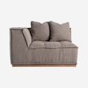 Sofá modular tapizado en poliéster de inspiración art déco – Esquinero / Marrón jaspeado / 122 x 122 x 88 cm