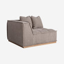 Sofá modular tapizado en poliéster de inspiración art déco – Esquinero / Marrón jaspeado / 122 x 122 x 88 cm
