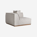 Sofá modular tapizado en poliéster de inspiración art déco – Esquinero / Beige / 120 x 120 x 85 cm