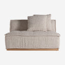 Sofá modular tapizado en poliéster de inspiración art déco – Central / Beige jaspeado / 122 x 122 x 84 cm