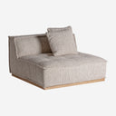 Sofá modular tapizado en poliéster de inspiración art déco – Central / Beige jaspeado / 122 x 122 x 84 cm