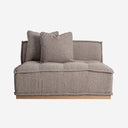Sofá modular tapizado en poliéster de inspiración art déco – Central / Marrón jaspeado / 122 x 122 x 84 cm