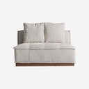 Sofá modular tapizado en poliéster de inspiración art déco – Central / Beige / 120 x 120 x 85 cm