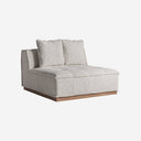 Sofá modular tapizado en poliéster de inspiración art déco – Central / Beige / 120 x 120 x 85 cm