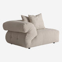 Sofá modular tapizado en poliéster de líneas contemporáneas – Esquinero / Blanco roto / 127 x 112 x 68 cm