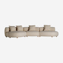 Sofá modular tapizado en poliéster en color beige 375 x 142 x 88 cm