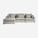 Sofá modular tapizado en poliéster en color blanco roto de estilo clásico