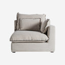 Sofá modular tapizado en poliéster en color blanco roto de estilo clásico – Diseño 2 / Esquinero / 96 x 108 x 94 cm