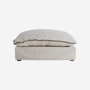 Sofá modular tapizado en poliéster en color blanco roto de estilo clásico – Diseño 4 / Reposapiés / 98 x 108 x 45 cm