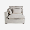 Sofá modular tapizado en poliéster en color blanco roto de estilo clásico