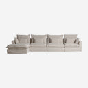 Sofá modular tapizado en poliéster en color blanco roto de estilo clásico