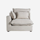 Sofá modular tapizado en poliéster en color blanco roto de estilo clásico