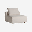 Sofá modular tapizado en poliéster en color crema de líneas contemporáneas