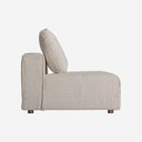 Sofá modular tapizado en poliéster en color crema de líneas contemporáneas