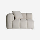 Sofá modular tapizado en poliéster en color gris con módulos acolchados – Diseño 2 / Esquinero / 125 x 105 x 88 cm