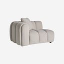 Sofá modular tapizado en poliéster en color gris con módulos acolchados – Diseño 2 / Esquinero / 125 x 105 x 88 cm