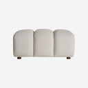 Sofá modular tapizado en poliéster en color gris con módulos acolchados – Diseño 4 / Reposapiés / 95 x 70 x 45 cm