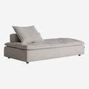 Sofá modular tapizado en poliéster en color gris de respaldo bajo – Reposapiés / 120 x 100 x 41 cm