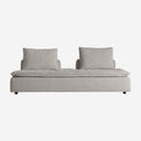 Sofá modular tapizado en poliéster en color gris de respaldo bajo