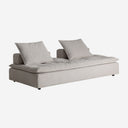Sofá modular tapizado en poliéster en color gris de respaldo bajo