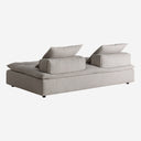 Sofá modular tapizado en poliéster en color gris de respaldo bajo