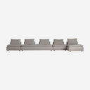 Sofá modular tapizado en poliéster en color gris de respaldo bajo