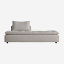 Sofá modular tapizado en poliéster en color gris de respaldo bajo – Reposapiés / 120 x 100 x 41 cm