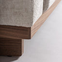 Sofá modular tapizado en poliéster en color topo 199 x 95 x 85 cm – detalle