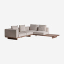 Sofá modular tapizado en poliéster en color topo 199 x 95 x 85 cm