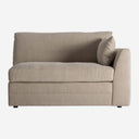 Sofá modular tapizado en poliéster en color topo de estilo clásico – Diseño 2 / Esquinero / 140 x 108 x 90 cm