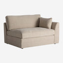 Sofá modular tapizado en poliéster en color topo de estilo clásico – Diseño 2 / Esquinero / 140 x 108 x 90 cm