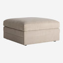 Sofá modular tapizado en poliéster en color topo de estilo clásico – Diseño 4 / Reposapiés / 90 x 90 x 48 cm