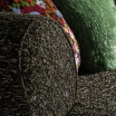 Sofá modular tapizado en poliéster en color verde jaspeado – detalle