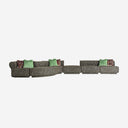 Sofá modular tapizado en poliéster en color verde jaspeado